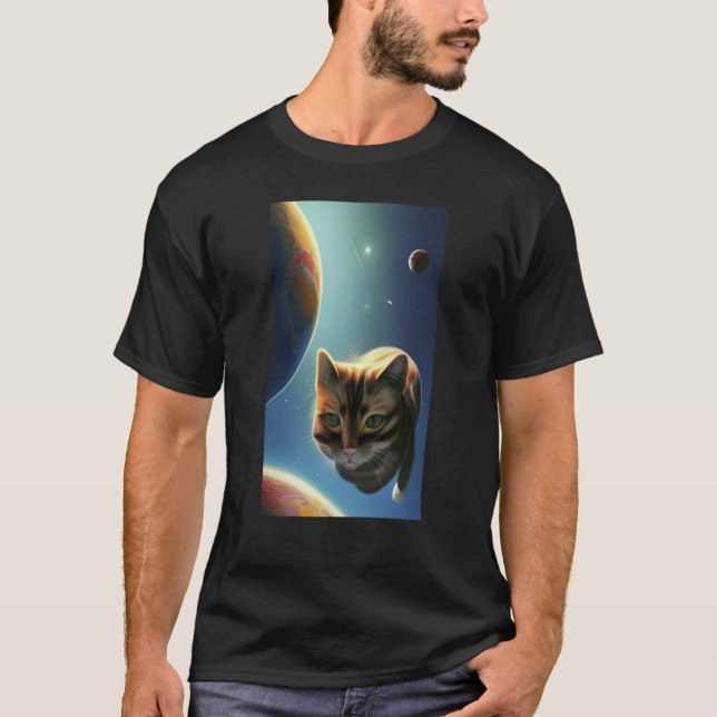 Camiseta Cute Cat in Space (Frente)