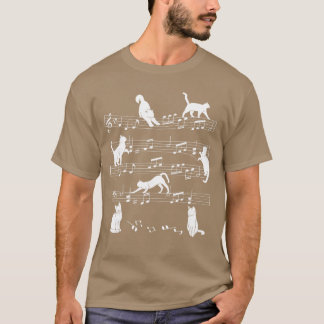 Camiseta Cute Cat Kitty Playing Music Note Clef Musician Ar