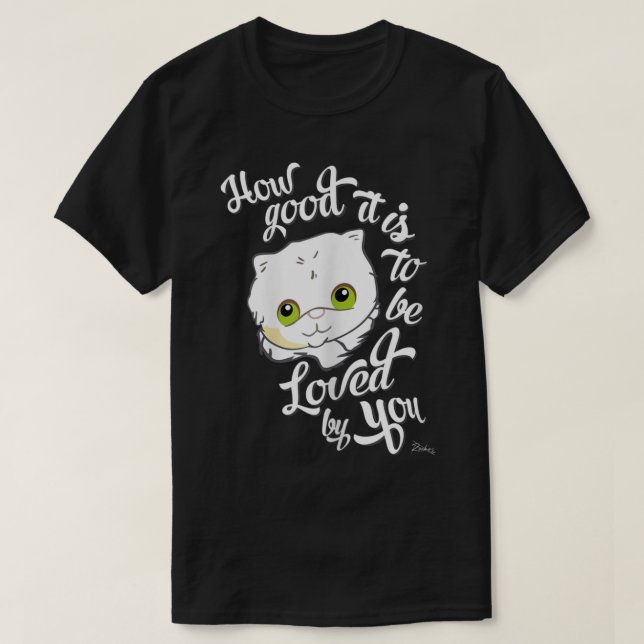 Camiseta Cute Cat Love Quote Design (Frente do Design)