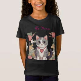 Camiseta Cute Cat Love T-Shirt for Kids | Sweet Valentine C