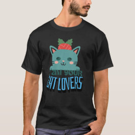 Camiseta Cute Cat Lover Quote Cartoon on Black Background