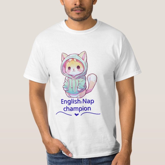 Camiseta Cute Cat Nap Champion Too (Frente)