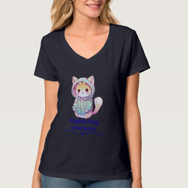 Camiseta Cute Cat Nap Champion Too T-Shirt (Frente)