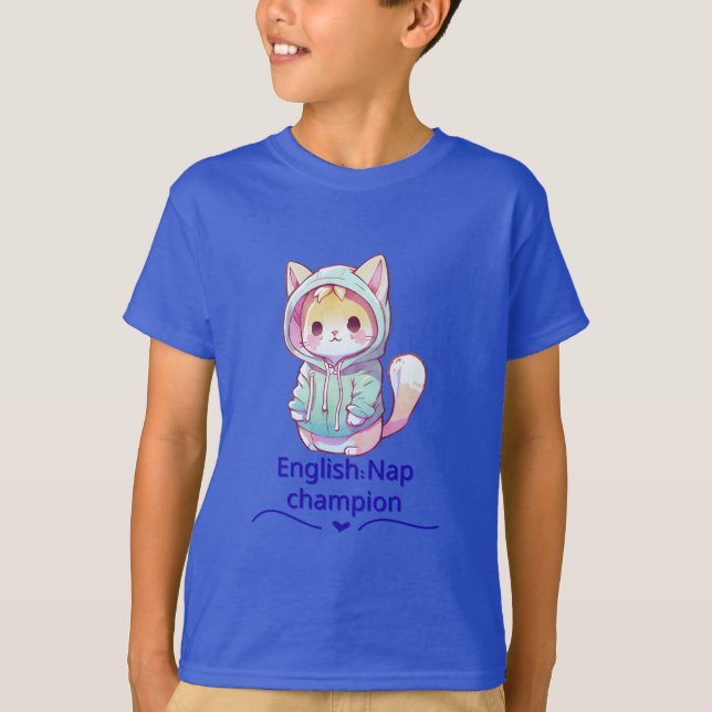 Camiseta Cute Cat Nap Champion Too T-Shirt (Frente)
