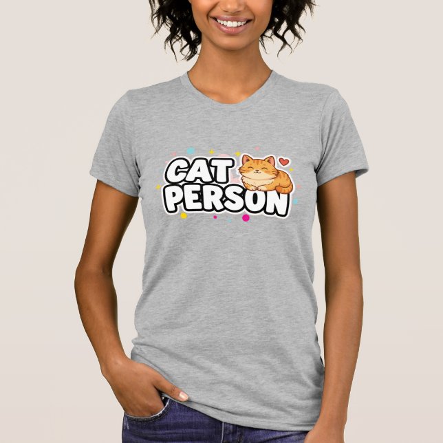 Camiseta Cute Cat Person Animal Lover Women's T-Shirt (Frente)