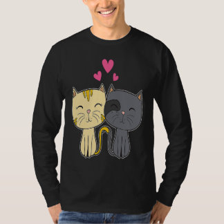 Camiseta Cute Cat Red Heart  for Him Her Cat  Valentine Day
