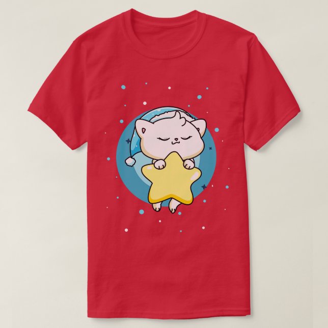 Camiseta Cute Cat Sleeping Pyjama Sleep Kitty Kids  (Frente do Design)