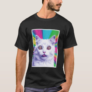 Camiseta Cute Cat Swirl Lollipop Spiral Eyes Arco-íris Pop