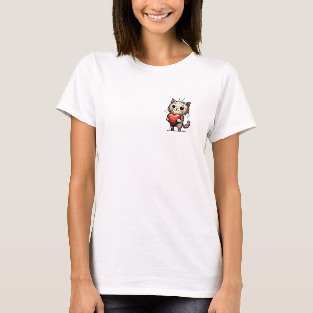 Camiseta Cute Cat T-Shirt (Frente)