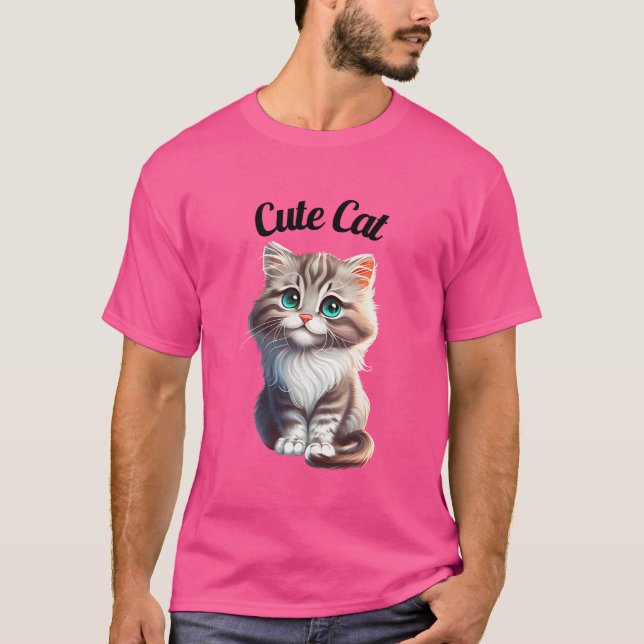 Camiseta Cute Cat T-Shirt (Frente)
