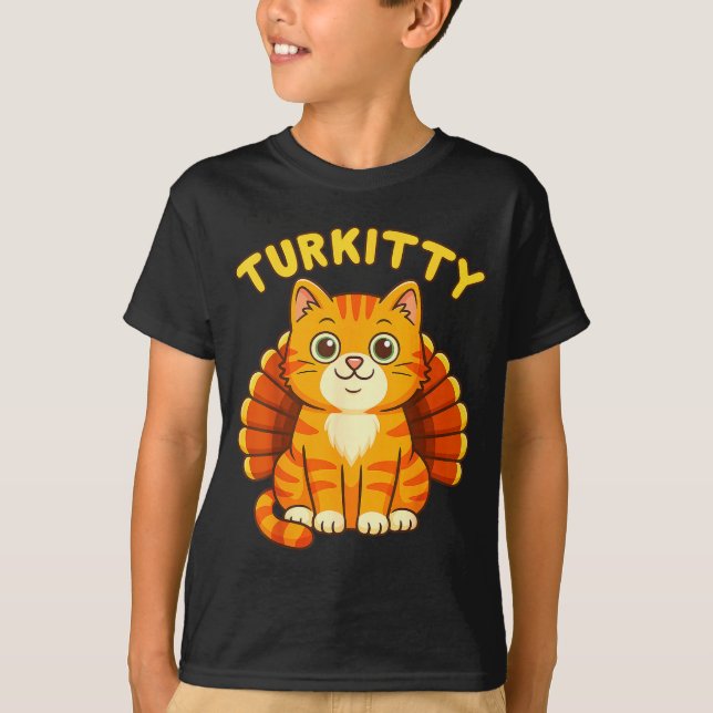 Camiseta Cute Cat Turkey Funny Thanksgiving For Men Women K (Frente)