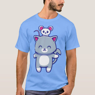 Camiseta Cute Cat With Cute Mouse