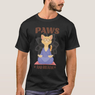 Camiseta Cute Cat Yoga Paws And Breathe