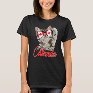 Camiseta Cute Catnada Canada Cat Maple Leaf Canadian Flag S
