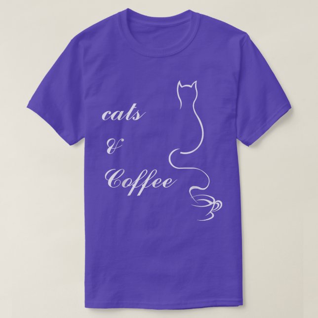 Camiseta Cute Cats and Coffee T  (Frente do Design)