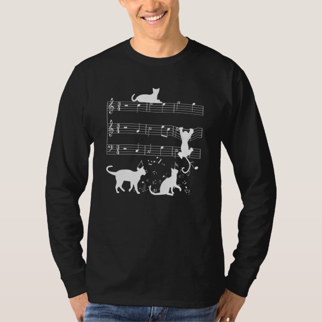 Camiseta Cute cats kittens musical note clef musician (Frente)