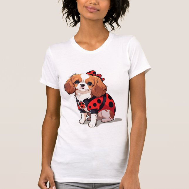 Camiseta Cute Cavalier King Charles Ladybug (Frente)