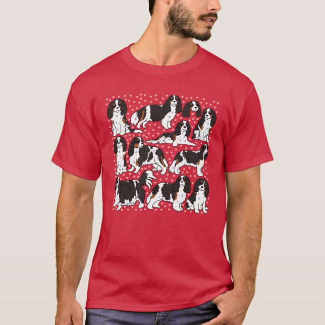 Camiseta Cute cavalier king charles spaniel dog pattern fri (Frente)