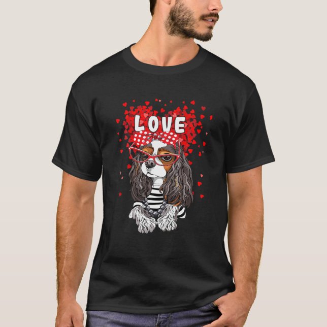 Camiseta Cute Cavalier King Charles Spaniel Heart Dog Lover (Frente)