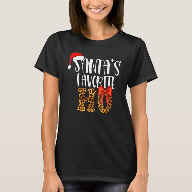 Camiseta Cute Cheetah Santa's Favorite Ho Christmas  Women (Frente)