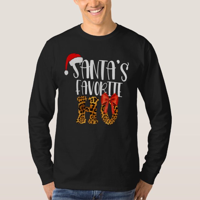 Camiseta Cute Cheetah Santa's Favorite Ho Christmas  Women (Frente)