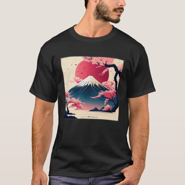 Camiseta Cute Cherry Blossom Illustration Pink Women Kids (Frente)