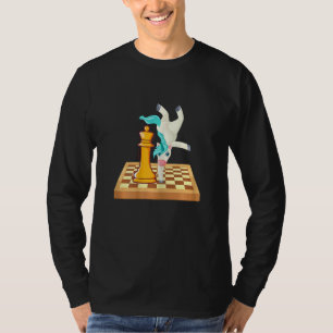 Camiseta Cute Chessicorn Unicórnio Tabuleiro de Xadrez Rei