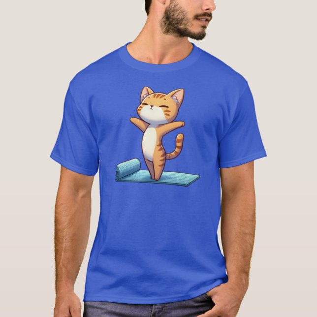 Camiseta Cute Chibi Yoga Cat funny (Frente)