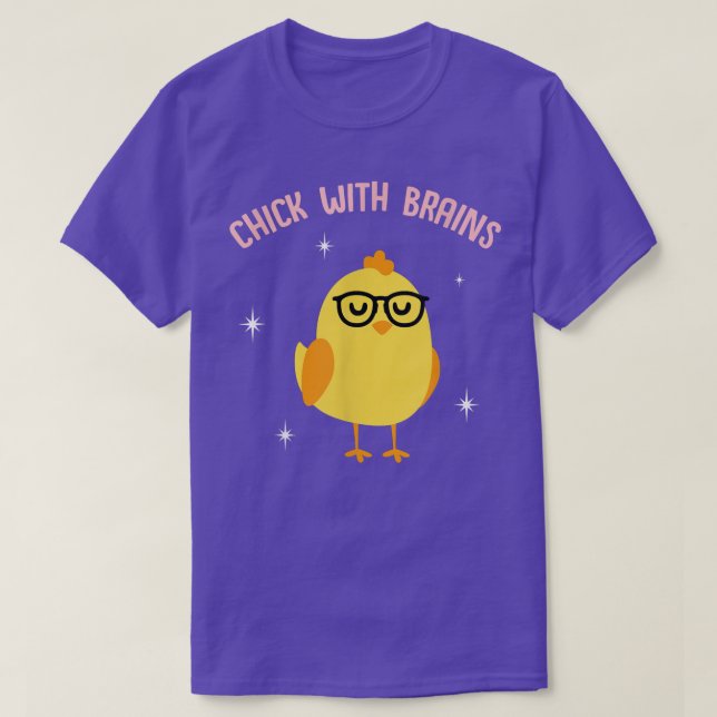 Camiseta Cute Chick With Brains  Funny Meme Saying Quote Gi (Frente do Design)