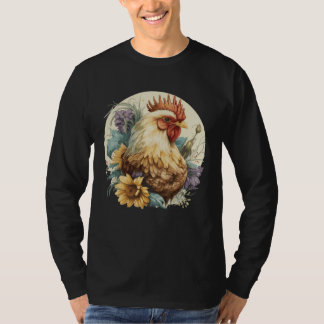 Camiseta Cute Chicken Sunflower Chicken  Farm Animal