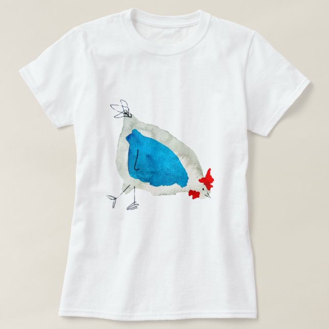Camiseta Cute chickens watercolor (Frente do Design)