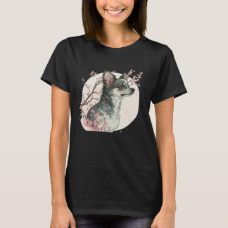 Camiseta Cute Chihuahua Cherry Blossom Dog Breed Japanese S