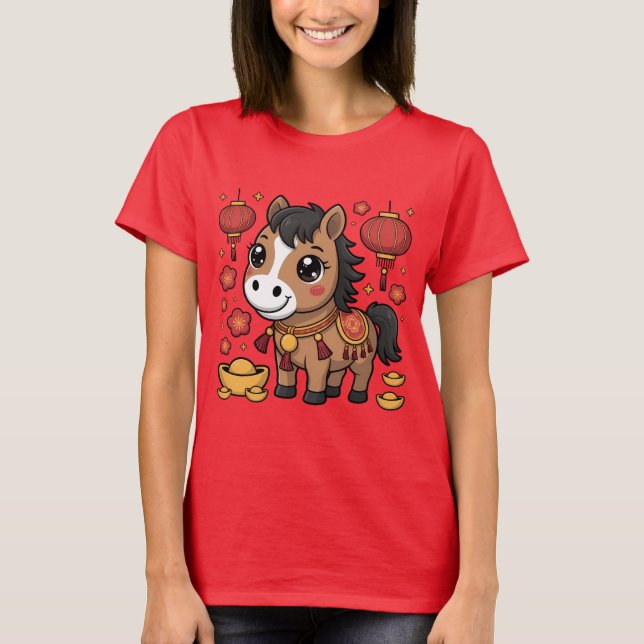 Camiseta Cute Chinese New Year Horse Tee | Lunar New Year (Frente)