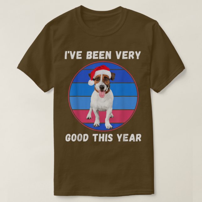 Camiseta Cute Christmas Dog Lovers Jack Russell in a Santa  (Frente do Design)