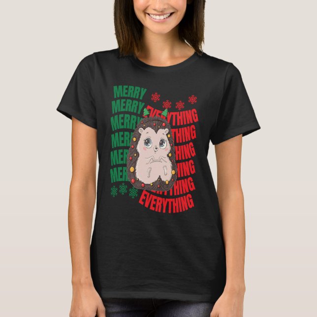 Camiseta Cute Christmas hedgehog (Frente)