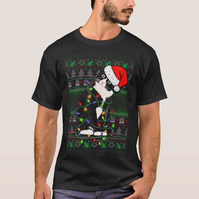 Camiseta Cute Christmas jumper with cat motif (Frente)