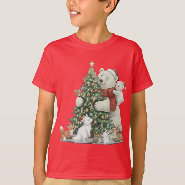 Camiseta Cute Christmas Polar Bear & Friends (Frente)