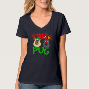 Camiseta Cute Christmas Pugs Owner Pug Lover Xmas Dog Pai D