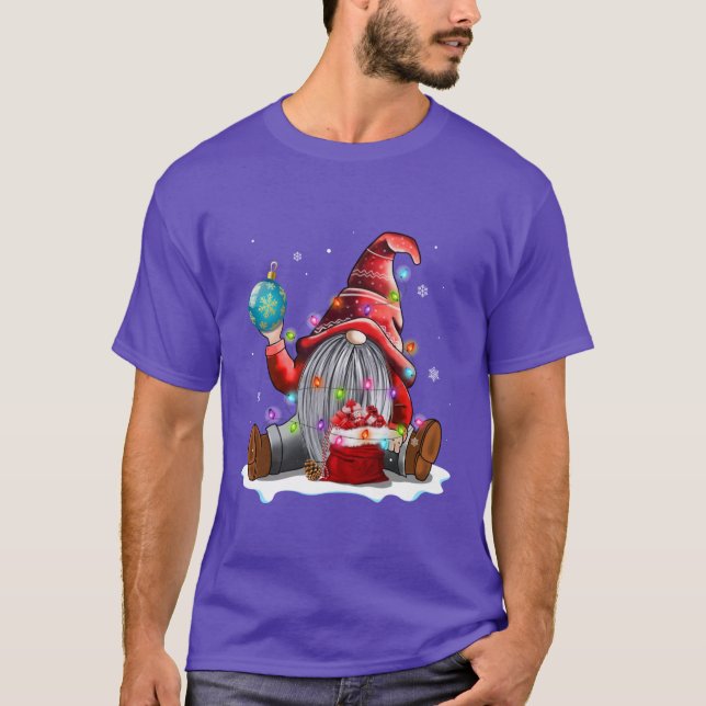 Camiseta Cute Christmas Red Gnome Santa Light Shirt Gnomes  (Frente)