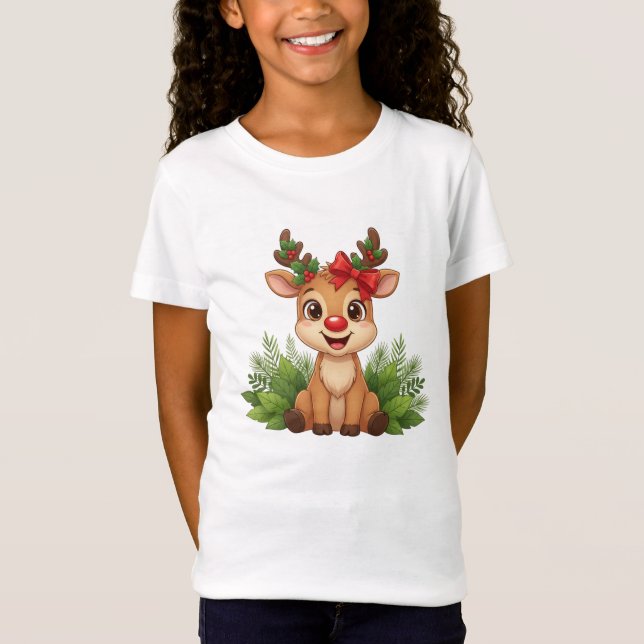 Camiseta Cute Christmas Reindeer Shirt, Reindeer Holiday  (Frente)