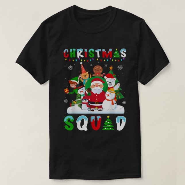 Camiseta Cute Christmas Squad Holiday Design (Frente do Design)