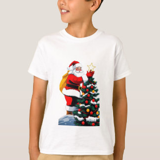 Camiseta Cute Christmas Tree Decorating Cartoon Kids Tshirt