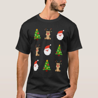 Camiseta Cute Christmas Tree Santa Reindeer Merry Xmas Wome