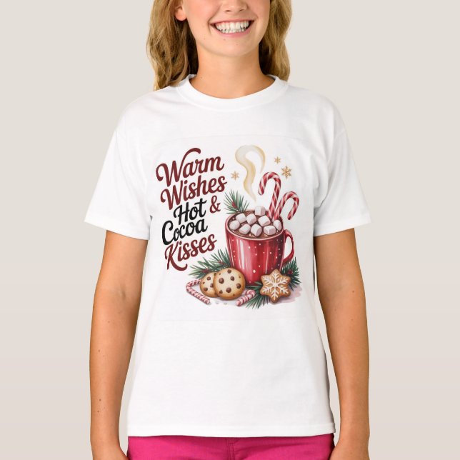Camiseta Cute Christmas warm wishes saying  (Frente)