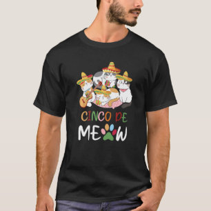 Camiseta Cute Cinco De Meow Sombrero Mexicano Cinco De Gato