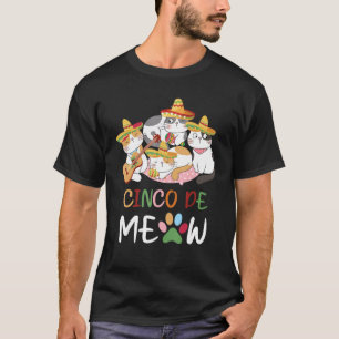 Camiseta Cute Cinco De Meow Sombrero Mexicano Cinco De Gato