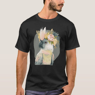 Camiseta Cute Cockatoo Parrot Bird Flower Crown Pet Birds