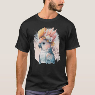 Camiseta Cute Cockatoo Parrot Bird Flower Crown Pet Birds