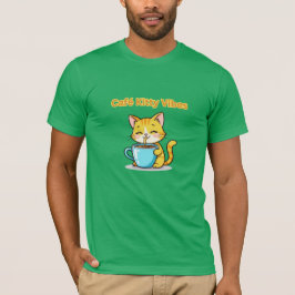 Camiseta **Cute Coffee Cat – Adorable Cat Drinking Coffee I