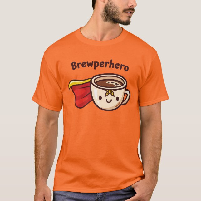 Camiseta Cute Coffee Cup Superhero (Frente)